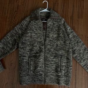 Black Brown 1826 Zip Up Sweater with Pockets